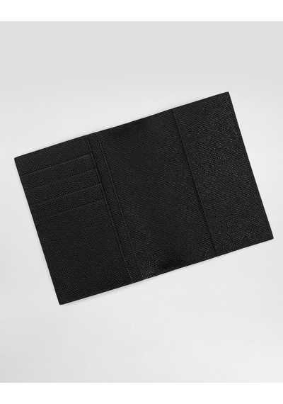 Dolce & Gabbana Logo Calfskin Passport Cover Siyah