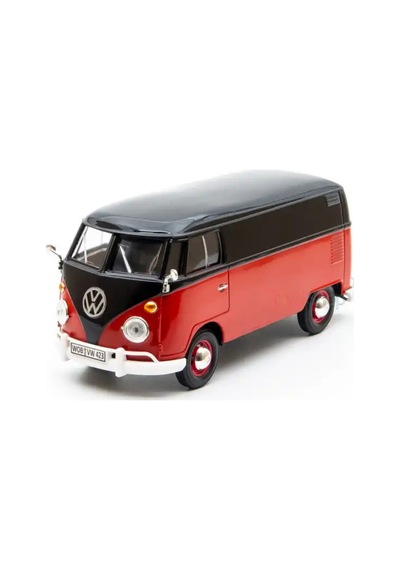 Motormax 1:24 Volkswagen Type 2 T1 Minibüs Model Araba - Kırmızı Siyah Metal Diecast Koleksiyon