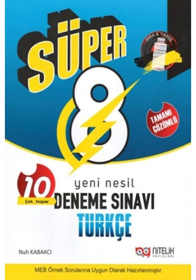 Nitelik Yayınları 8. Sınıf Türkçe Süper 10'lu Deneme Sınavı