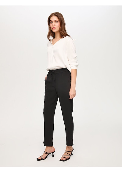 Faik Sönmez Beli Lastikli Comfort Fit Pantolon B00051-2 B00051-210 Siyah