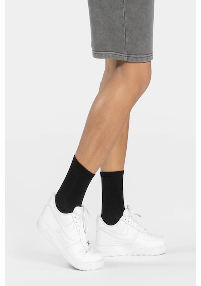 Ozzy Socks 6 Çift Logosuz Siyah Dikişsiz Pamuklu Tenis Unisex Soket Çorap Siyah