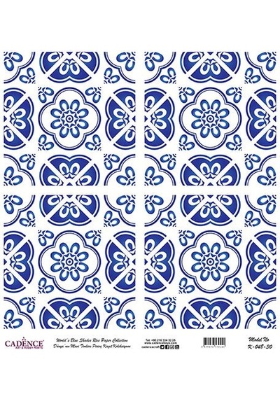 Dünyanın Mavi Tonları Pirinç Dekopaj Kağıdı - K-048
