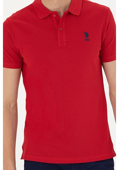 U.S. Polo Assn. Erkek Saks Basic Polo Yaka Tişört 50263238-vr045 Kırmızı