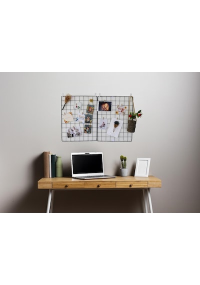 Aparatlı Tel Duvar Panosu - Fotoğraf, Not Ve Aksesuar Askısı - Çok Amaçlı Dekoratif Düzenleyici Pano 45x35 Cm