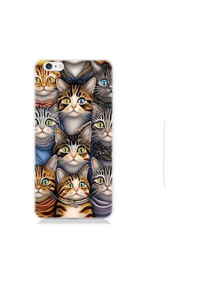 Apple Uyumlu iPhone 6 Sevimli Kediler Desenli Silikon Kılıf