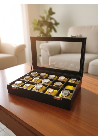 Cam Kaklı Saat Takı Organizer