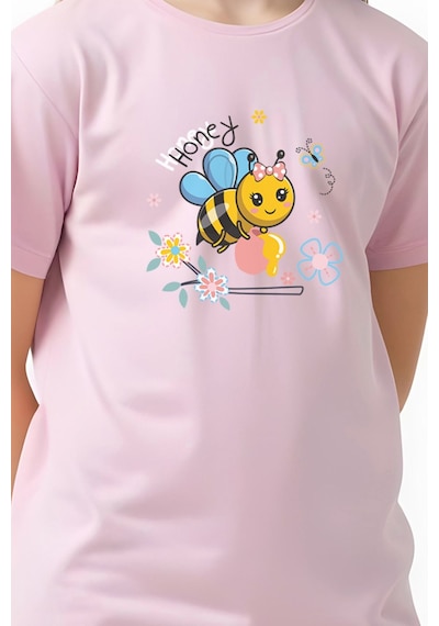 Fyk Kids Kız Çocuk Honey Baskılı Tişört Pembe