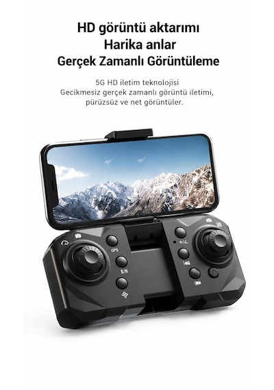 C13s Hava Dronu Optik Akış Fırçasız Motor Wifi Cam Başsız Mod Katlanabilir Tek Tuş Kalkış İniş Geri Dönme Engel Algılama Elektirkli Kamera 3 Lü Lens Led Işıklı