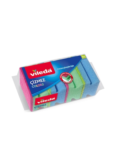 Vileda Çizmez Colors Sünger 4'lü Paket