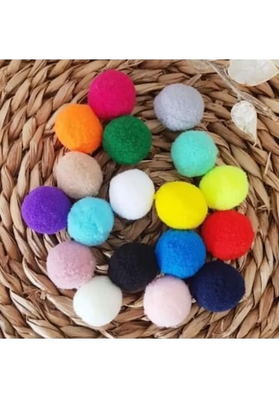 Tedar 12mm Renkli Karışık Yumuşak Ponpon Peluş 200 Adet Najmaddin (No:1) 8.5Cm X 10.5 Cm