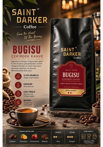 Saint Darker Bugisu %100 Arabica Çekirdek Kahve 500 G