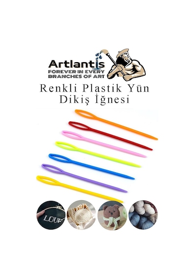 Renkli Plastik Yün İğnesi 9 Cm 30 Adet Plastik Dikiş İğnesi Plastik Örgü Dikme İplik İğne Dokuma İğnesi