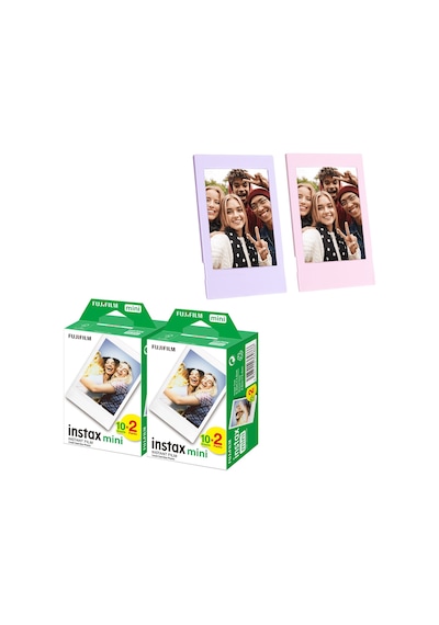 Instax Mini 40'lı Film Lila Ve Pembe 2 Fotoğraf Çerçevesi