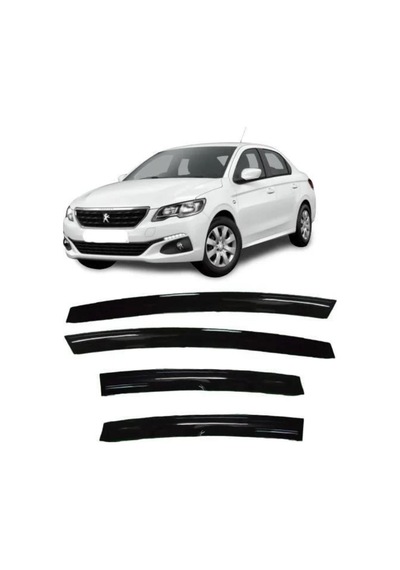 Peugeot 301 2012-2019 Uyumlu Mugen Cam Rüzgarlığı Seti Piano Black 4'lü İthal (00) (ŞüsCarOto Aksesuar)