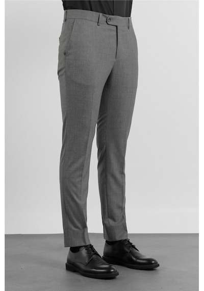İmza Füme Yan Cep Slim Fit Esnek Classic Pantolon 1003255180