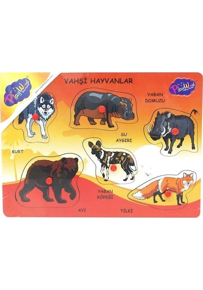 Ony-135-136-137 Ahşap Tutmalı Vahşi Hayvanlar