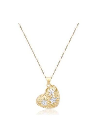 Diamond Line-Gülaylar - Sarı Beyaz Altın 14 Ayar Kalp Kolye N11.25410