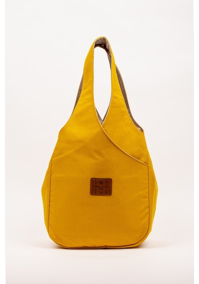 Fabric Craft Bag Omuz Çantası Duck Kumaş Astarlı Büyük Boy Günlük Tote Hardal