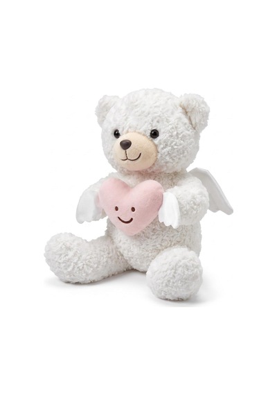 Pl50247 50 Cm Kanatlı Kalp Tutan Ayı Peluş Oyuncak Beyaz