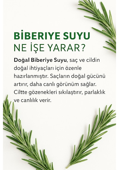 Vesile Biberiye Suyu Dökülme Karşıtı Ve Hızlı Saç Uzatma Etkili Saf Saç Toniği 250 Ml