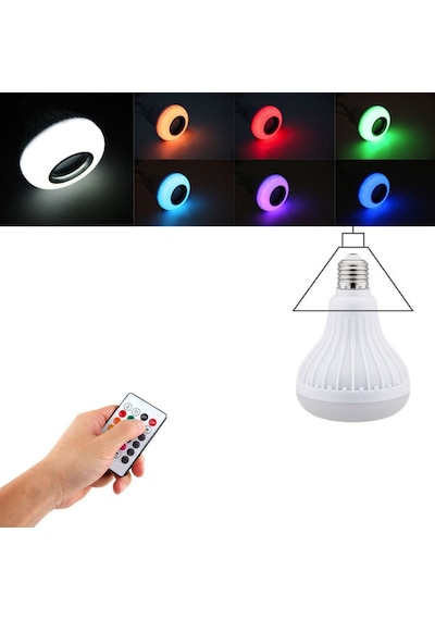 Bluetooth Hoparlörlü Kumandalı Rgb Led Ampul