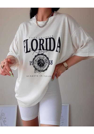 Flood Of Style Florida Kadın Beyaz Oversize