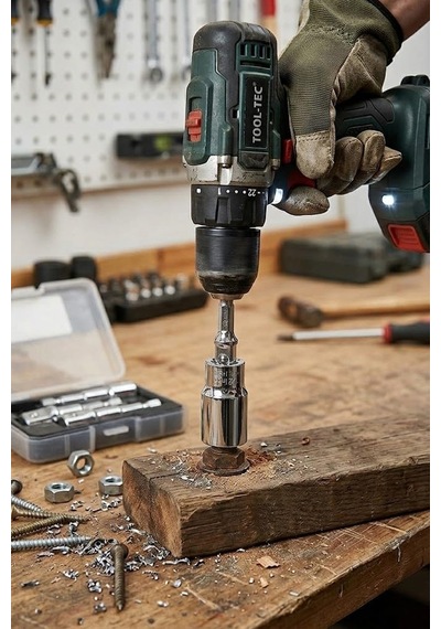 3'lü Lokma Adaptörü Seti, 1/4", 3/8", 1/2" Çelik, Matkap Ve Vidalama Aletleri İçin 1/4" Hex Plu