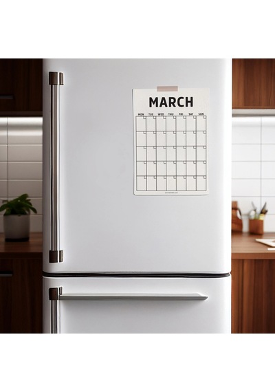 Tarihsiz Aylık Planlayıcı Duvar Takvimi - Minimalist Siyah Beyaz Modern Planlayıcı 12 Ay
