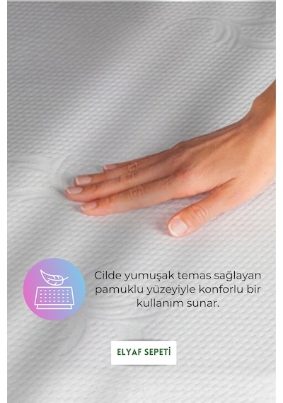 Pamuklu Üst Kumaşlı Yatak Alezi Ultra Sessiz Sıvı Geçirmez Yatak Koruyucu Alez Beyaz