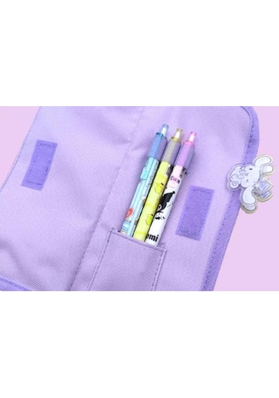 Ayrex Sanrio Kuromi Mor Yüksek Kapasiteli Çok Gözlü Kalemlik Kalem Kutusu Genel