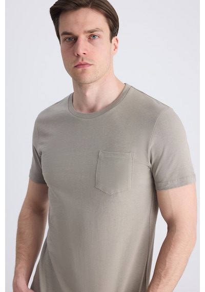 Twn Slim Fit Vizon Düz %100 Pamuklu T-shirt 4ec1400111252 V01