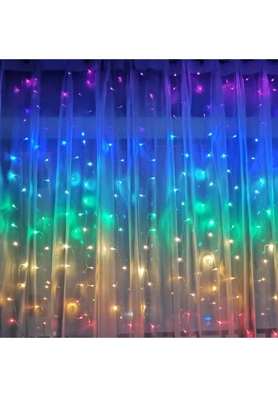 Perde Led 240 Ledli 8 Fonksiyonlu Dekor Lambası Rgb Diğer