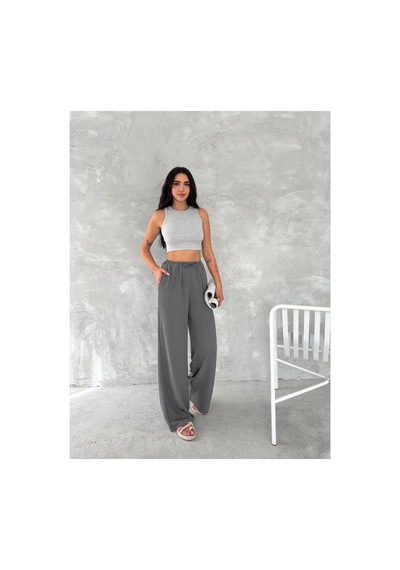 2As Kadın Ayrobin Oversize Kadın Pantolon - Füme