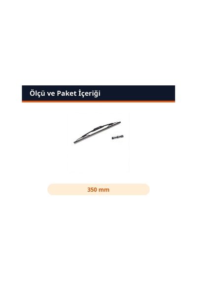Trobus Hyundai Getz 2002-2011 Uyumlu Arka Cam Silecek Süpürgesi Muz Tipi 350 Mm