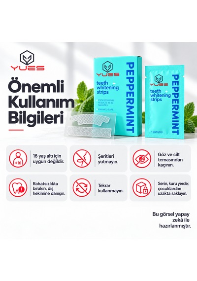 Yues Naneli Diş Beyazlatma Bandı 14 Şerit 7 Uygulama Nt-fs
