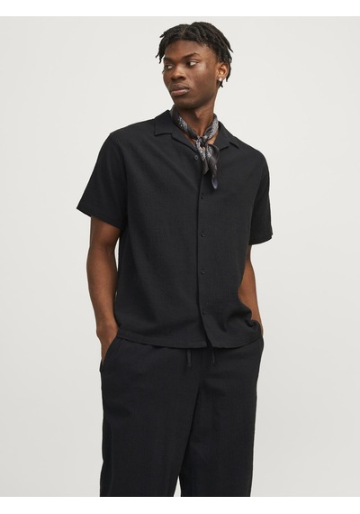 Jack & Jones Erkek Düz Renk Dügme Kapamali Gömlek - Luke - 12255781 Black