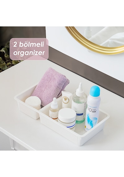 Porsima Wh-72 Çekmece İçi İki Bölmeli Çok Amaçlı Organizer Beyaz