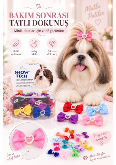 Showtech Candy Lastikli Kedi Köpek Tokası 50 Adetli Paket