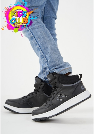 Cool Adel Uzun Boğazlı Ortopedik Taban Unisex Çocuk Spor Ayakkabı Siyah