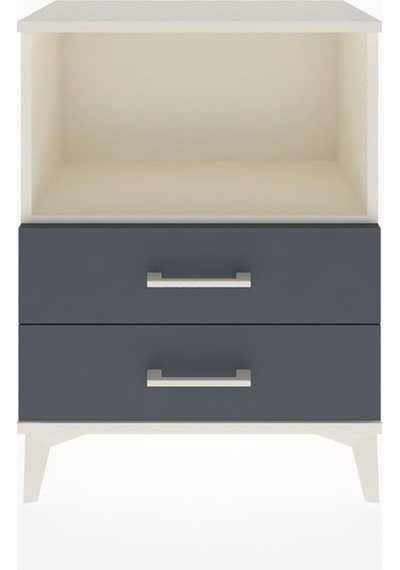Arges Komodin Tek Raflı 2 Çekmeceli 60x30x80 Aytaşı-antrasit Aytası