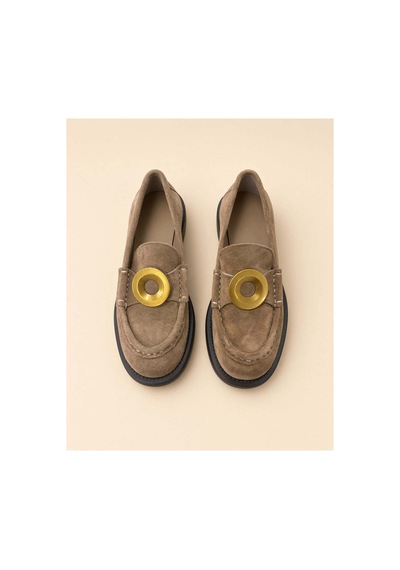 37brandshoes Bej Süet Loaferlar Bej Bej