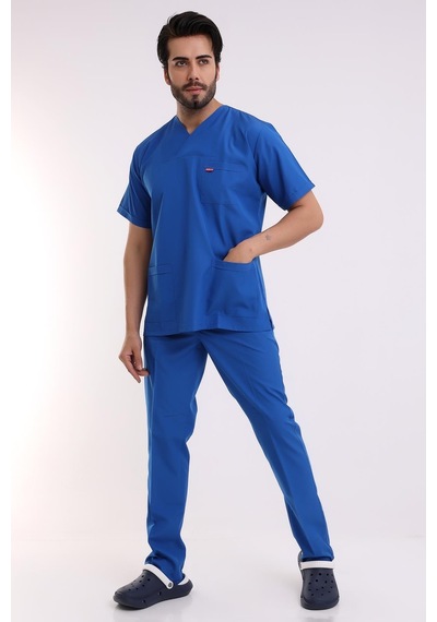 Zarf Yaka Erkek Takım - 56 Saks Mavi-6394