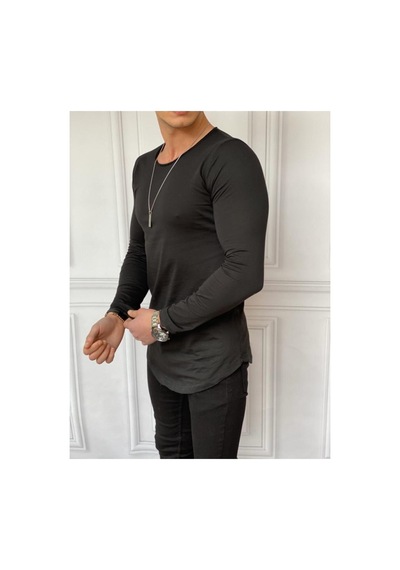 Modefendi Erkek Siyah Pamuk Basic T-shirt