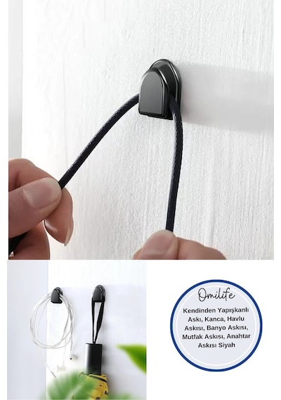 Kendinden Yapışkanlı Askı, Kanca, Banyo Askısı, Mutfak Askısı, An Şeffaf