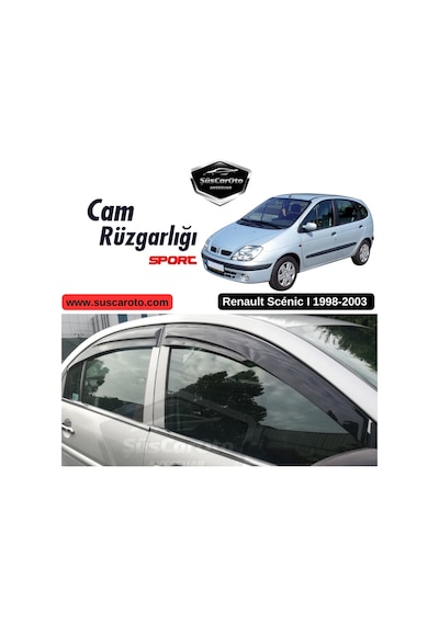 Renault Scenic 1 1998-2003 Uyumlu Mugen Cam Rüzgarlığı Seti Piano Black 4'lü İthal 00 Şüscaroto Aksesuar
