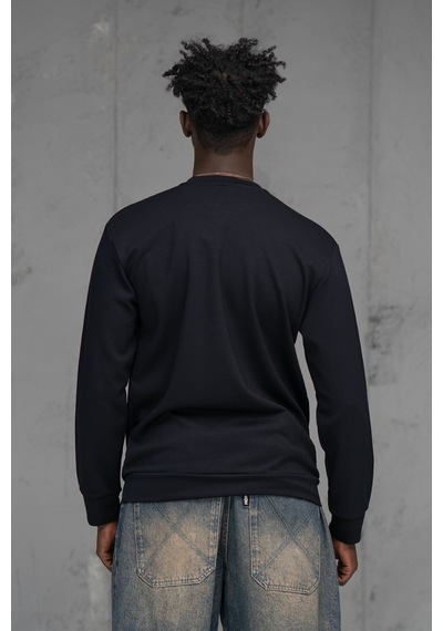 Fbı Slimfit Modal Kumaş Baharlık Sıfır Yaka Likralı Sweatshirt Lacivert