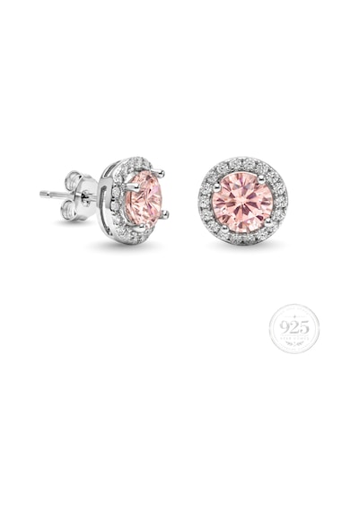Servi 925 Ayar Gümüş Pink Dream Pembe Tektaş Küpe -494