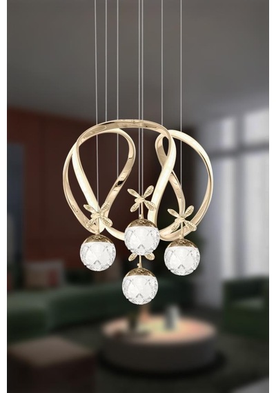 Eray Aydınlatma 1625-40 Sr 4 Toplu Gold Led Avize Sarı