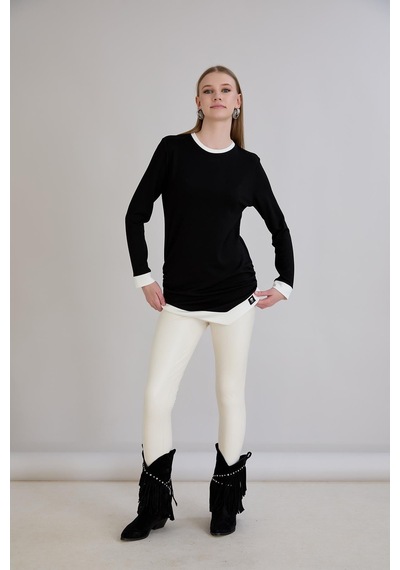 Sortie Collection Yanları Büzgülü Bluz Siyah