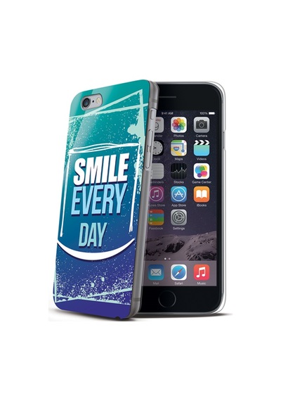 Apple Uyumlu iPhone Celly 6 6s İle Desingaward Smile Desenli Sert Kılıf Renkli